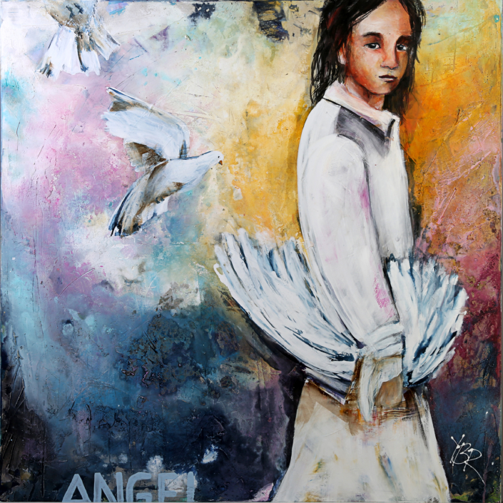 Angel, Mischtechnik, 100×100, 2016