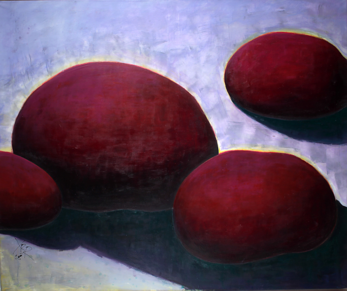 Erzählende Steine, Acryl, 130×110, 2004