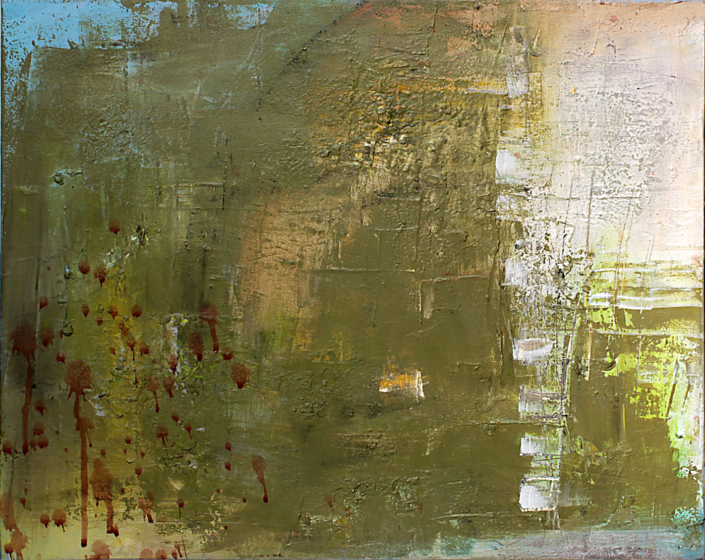 Impressionen in Grün I, Mischtechnik, 40×50, 2013