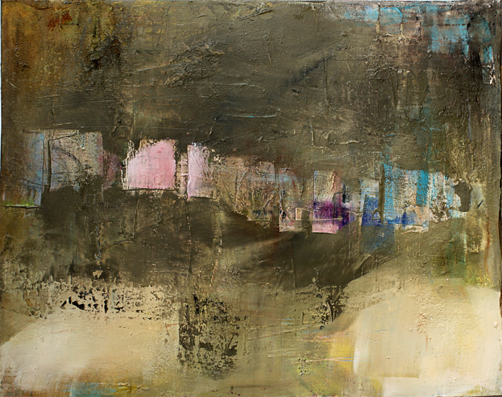 Impressionen in Grün II, Mischtechnik, 40×50, 2013
