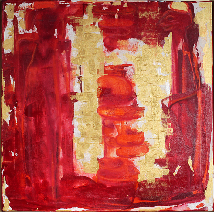 König und Königin, Acryl, 65×65, 2002