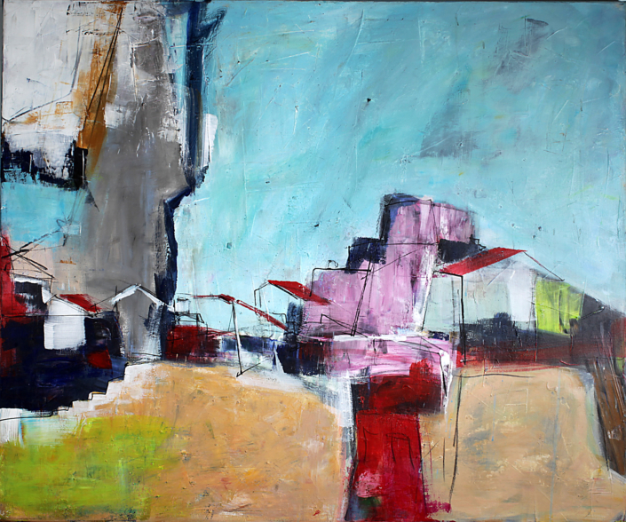 VERKAUFT – Lavendel und Salz, Mischtechnik, 100×120, 2013