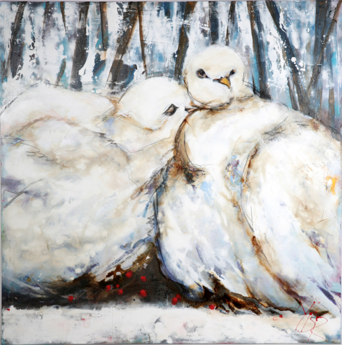 Winterliebe, Mischtechnik, 100×100, 2015