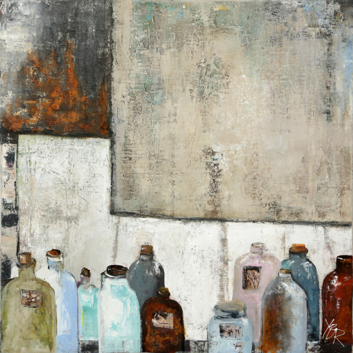 VERKAUFT – waiting for…, Mischtechnik, 90×90, 2014
