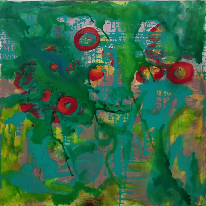 Frühlingserwachen I, 90x90cm, Acryl, 2020