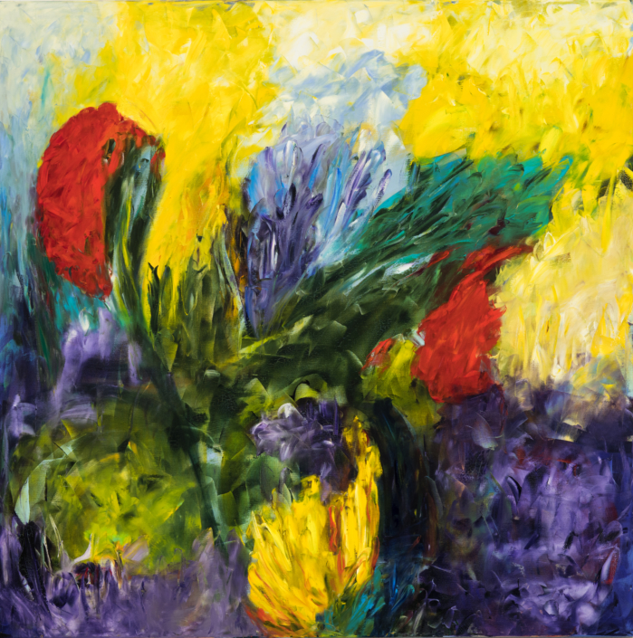 blossom love II, Öl, 145×145, 2023